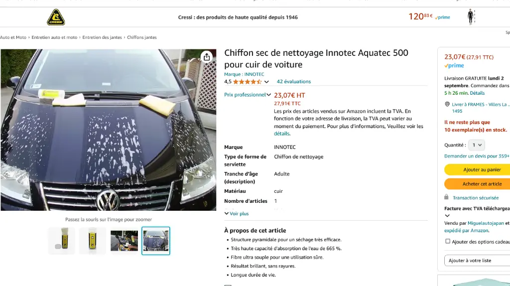 Screenshot 2024-08-29 at 14-43-32 Chiffon sec de nettoyage Innotec Aquatec 500 pour cuir de voiture Amazon.fr Auto et Moto.webp