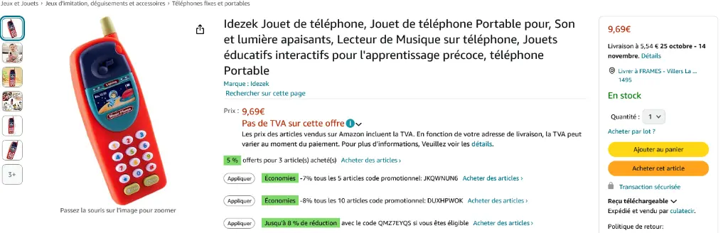 Screenshot 2024-10-15 at 11-30-11 Idezek Jouet de téléphone Portable pour Téléphone Portable Jouet - Son et lumière apaisants Lecteur de Musique sur téléphone - Jouets éducatifs interactifs pour l'apprentissage précoce téléphone Am[...].webp