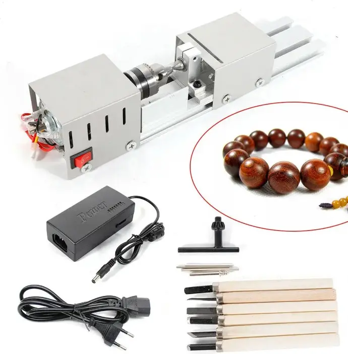 Wildor® Lathe 100W - Tour miniature - Perles et petits projets - Accessoires complets inclus