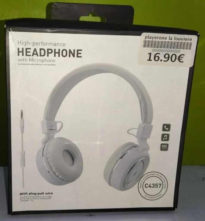 CASQUE FILAIRE AVEC MICRO TELEPHONE C4357 BLANC