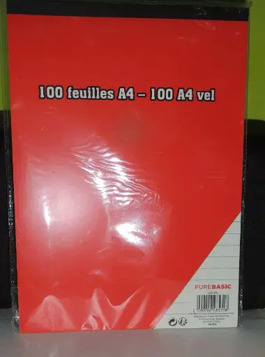 Bloc de 100 feuilles lignées non percées