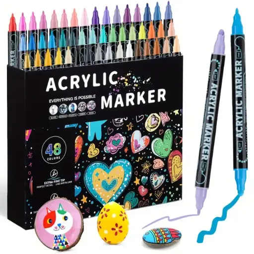 Stylos de peinture acrylique : Marqueurs à double embout