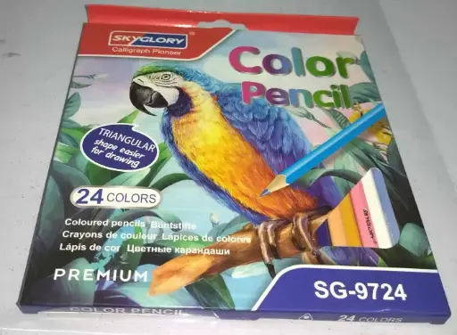 BOITE DE 24 CRAYONS DE COULEURS HAUTE QUALITE SG9724